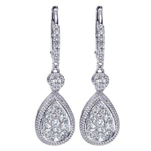 Gabriel Fashion 14 Karat Hampton Diamond Drop Earrings EG11198W45JJ
