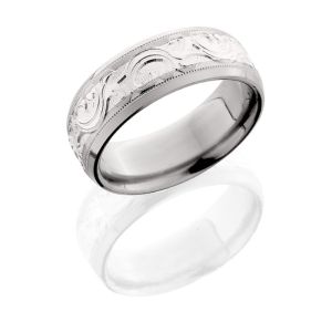 Lashbrook 8D14/SSMJBAMIL POLISH Titanium Wedding Ring or Band