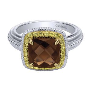 Gabriel Fashion Silver / 18 Karat Two-Tone Roman Ladies' Ring LR5804M10MYJMC