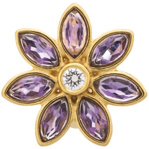 Endless Jewelry Big Amethyst Flower Gold Plated Charm 51502-1