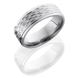 Lashbrook 8FGE DISC 1-Polish Titanium Wedding Ring or Band