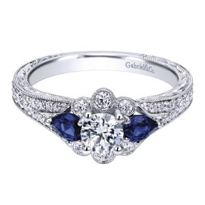 Gabriel 14 Karat Victorian Engagement Ring ER910222W44SA