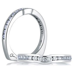 A.JAFFE Signature Platinum Diamond Wedding Ring MRS228 / 43