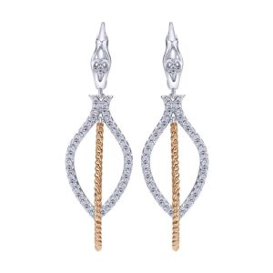 Gabriel Fashion 14 Karat Two-Tone Hampton Diamond Drop Earrings EG12233T45JJ