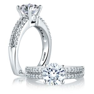A Jaffe Signature Platinum Engagement Ring MES103