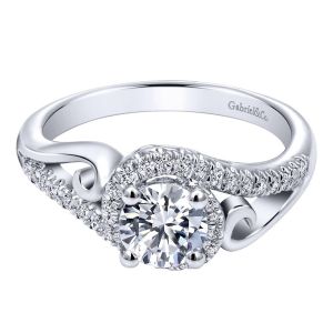 Gabriel 14 Karat Contemporary Engagement Ring ER10450W44JJ