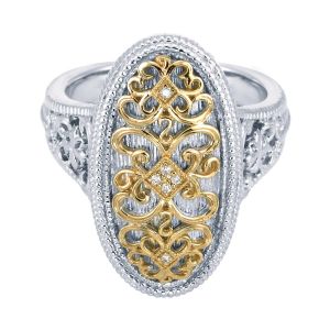 Gabriel Fashion Silver / 18 Karat Two-Tone Mediterranean Ladies' Ring LR6103MY5JJ