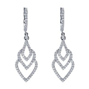 Gabriel Fashion 14 Karat Lusso Diamond Drop Earrings EG11098W45JJ