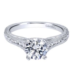 Gabriel 14 Karat Victorian Engagement Ring ER10276W44JJ