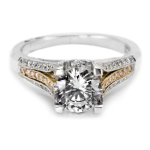 Tacori Crescent 18 Karat Engagement Ring 2587PKRD7