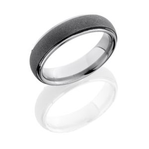 Lashbrook 6DGE SANDBLAST-POLISH Titanium Wedding Ring or Band