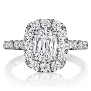Henri Daussi ADU Cushion Halo Diamond Engagement Ring