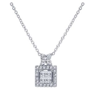 Gabriel Fashion 14 Karat Clustered Diamonds Necklace NK1894W45JJ
