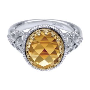 Gabriel Fashion Silver / 18 Karat Two-Tone Roman Ladies' Ring LR5817MYJCT