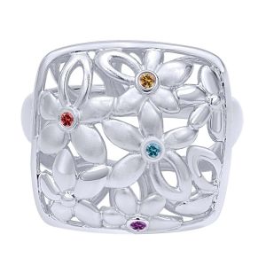 Gabriel Fashion Silver Floral Ladies' Ring LR50204SVJMC
