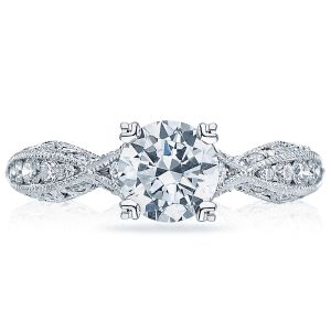 2578RD6512 Platinum Tacori Classic Crescent Engagement Ring
