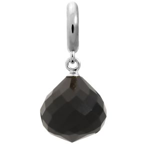 JLo Collection Endless Jewelry Love Drop Sterling Silver Black Crystal Charm 1351-2
