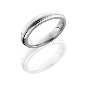 Lashbrook CC4DGE Angle Satin-Polish Cobalt Chrome Wedding Ring or Band