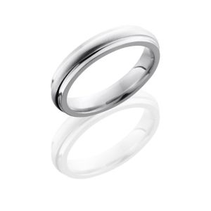 Lashbrook CC4DGE Angle Satin-Polish Cobalt Chrome Wedding Ring or Band