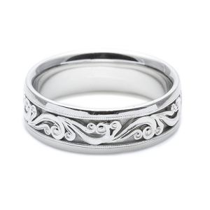 Tacori Platinum Hand Engraved Wedding Band HT2392