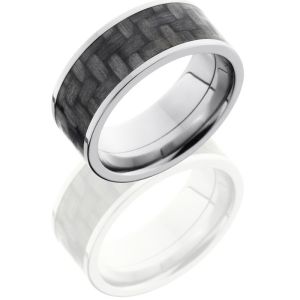Lashbrook C9F17-CF Polish Titanium Carbon Fiber Wedding Ring or Band