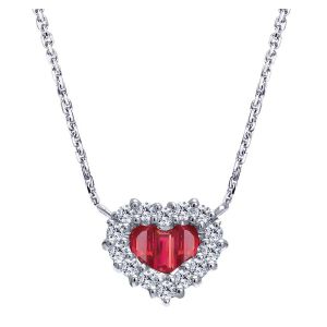 Gabriel Fashion 14 Karat Eternal Love Heart Necklace NK1002W44RA