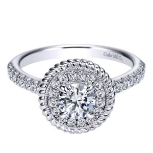Gabriel 14 Karat Contemporary Engagement Ring ER98566W44JJ