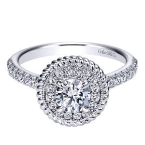 Gabriel 14 Karat Contemporary Engagement Ring ER98566W44JJ