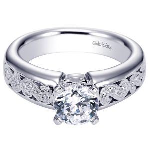 Gabriel 14 Karat Contemporary Engagement Ring ER5522W44JJ