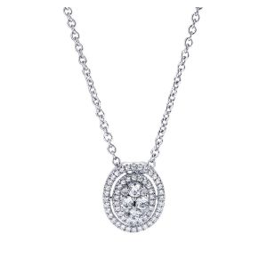 Gabriel Fashion 14 Karat Clustered Diamonds Necklace NK2997W44JJ
