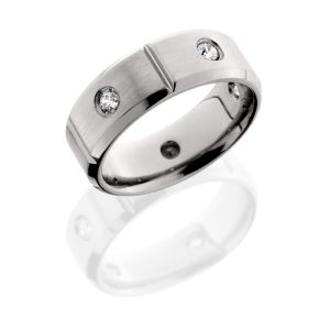 Lashbrook 8B5SEGDIA5X.06 POLISH-SATIN-POLISH Titanium Wedding Ring or Band