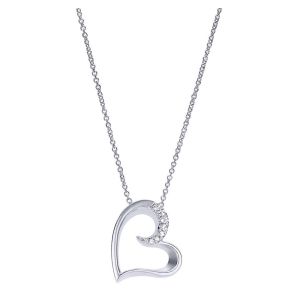 Gabriel Fashion Silver Eternal Love Heart Necklace NK4001SVJWS