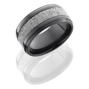 Lashbrook Z10FGE15-Meteorite Hammer Zirconium Meteorite Wedding Ring or Band