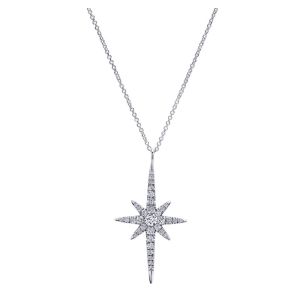 Gabriel Fashion 14 Karat Starburst Chain Necklace NK4842W45JJ