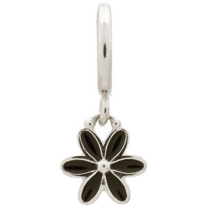 Endless Jewelry Black Enamel Flower Drop Sterling Silver Charm 43269-2