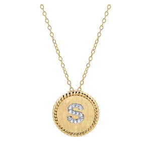 Gabriel Fashion 14 Karat Two-Tone Initial Initial Necklace NK2645S-M45JJ