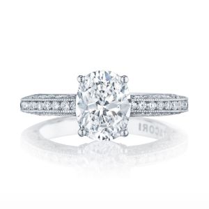 Tacori HT2553OV9X7 18 Karat Classic Crescent Engagement Ring