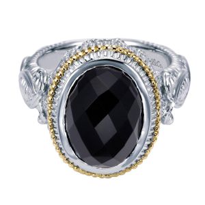 Gabriel Fashion Silver / 18 Karat Two-Tone Roman Ladies' Ring LR6449MYJOX
