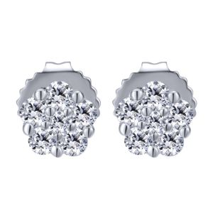 Gabriel Fashion 14 Karat Clustered Diamonds Stud Earrings EG12347W44JJ