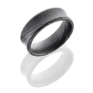 Lashbrook D7CB Acid Damascus Steel Wedding Ring or Band