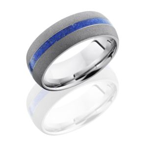 Lashbrook CC8D12-LAPIS SandBlast Cobalt Chrome Wedding Ring or Band