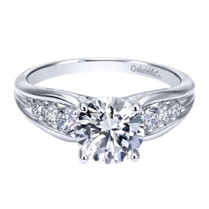 Gabriel 14 Karat Contemporary Engagement Ring ER11761R4W44JJ