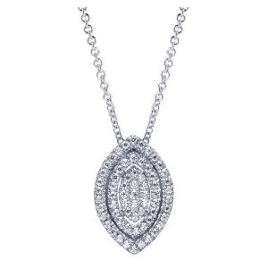 Gabriel Fashion 14 Karat Clustered Diamonds Necklace NK3646W44JJ