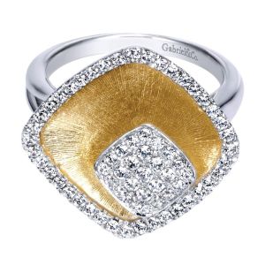 Gabriel Fashion 14 Karat Two-Tone Nature Ladies' Ring LR6718M44JJ