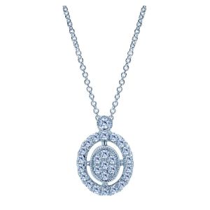 Gabriel Fashion 14 Karat Clustered Diamonds Necklace NK4452W45JJ