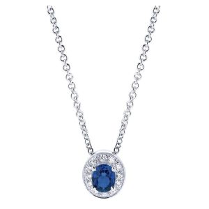 Gabriel Fashion 14 Karat Color Solitaire Necklace NK2865W45SA