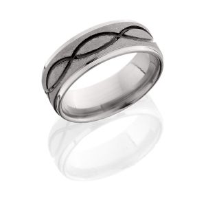 Lashbrook 8FGEINFA SANDBLAST-POLISH Titanium Wedding Ring or Band