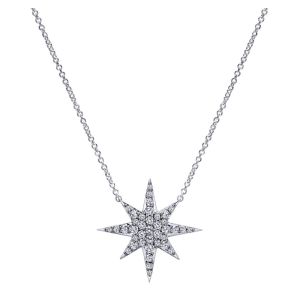 Gabriel Fashion 14 Karat Starburst Chain Necklace NK4845W45JJ