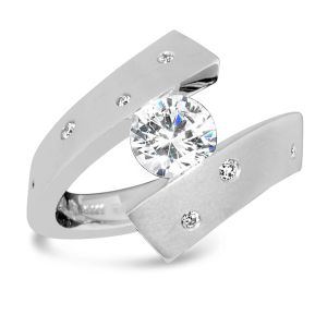 Kretchmer Platinum Butterfly Tension Set Ring