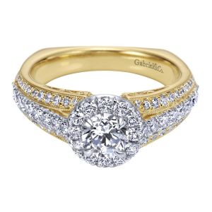 Gabriel 14 Karat Contemporary Engagement Ring ER96101M44JJ